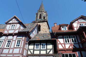 Steinweg und Stiftskirche in Rotenburg an der Fulda