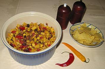 Mango Black Bean Salsa für Fajitas