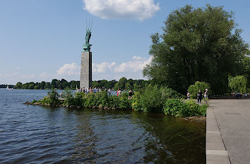 Denkmal am Schwanenwik Außenalster Hamburg