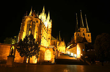 Dom und Severikirche bei Nacht