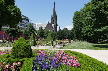 Ludwigsplatz und Dankeskirche in Bad Nauheim